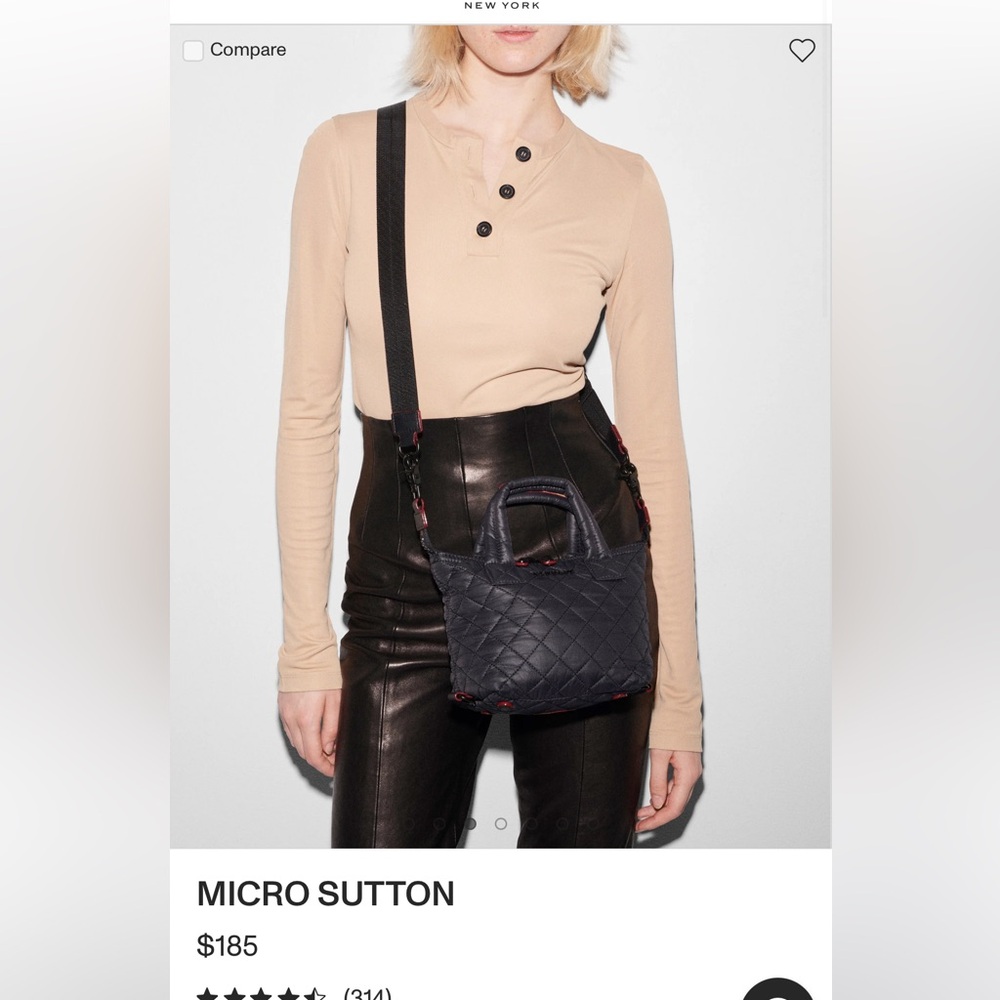 MZ Wallace Black Micro Sutton bag NWOT